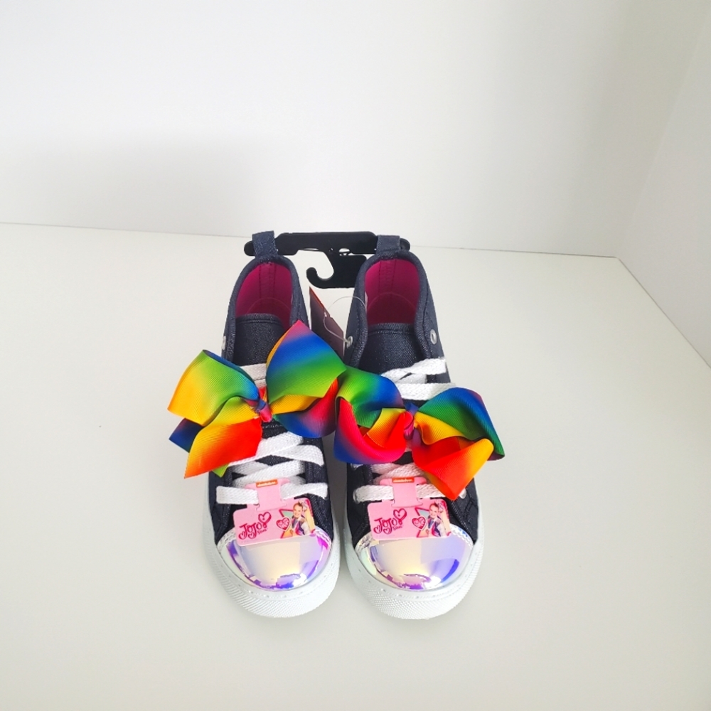 Jojo Siwa Rainbow Bow Denim High Top Shoes